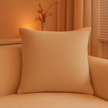 Luminara Pillow Cover – Soft Striped Cushion in Neutral Tones