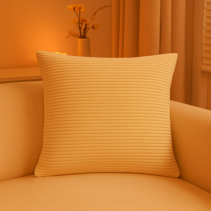 Luminara Pillow Cover – Soft Striped Cushion in Neutral Tones