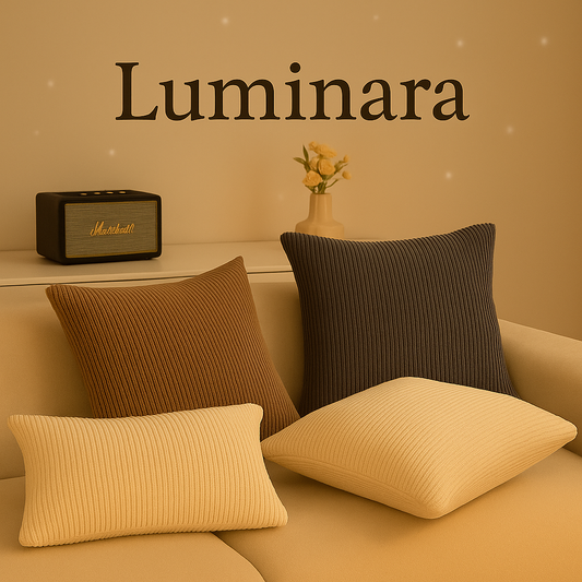 Luminara Pillow Cover – Soft Striped Cushion in Neutral Tones